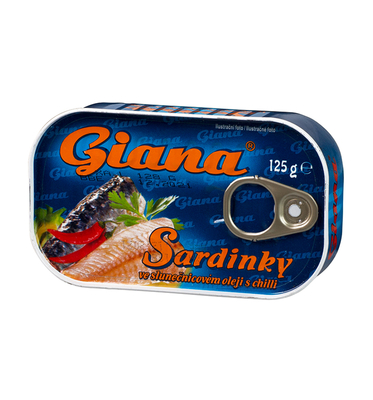 Sardinky v rostlinném oleji s chilli 125g 